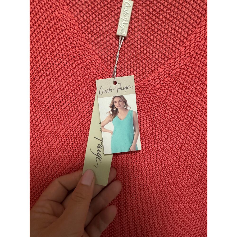 Charlie Paige Coral Top Size Large/XL Swim cover up vacation beach coastal - Picture 5 of 9